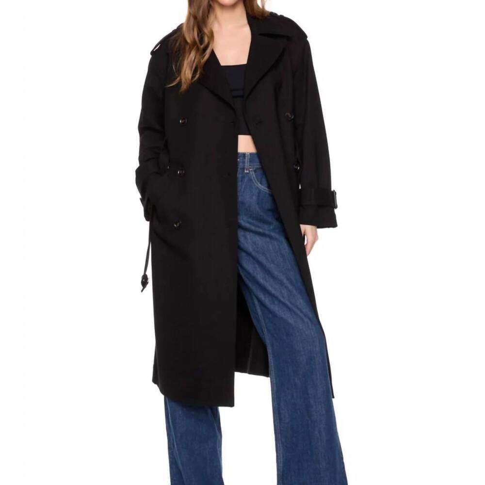 NEW SUSANA MONACO double knit trench coat in black